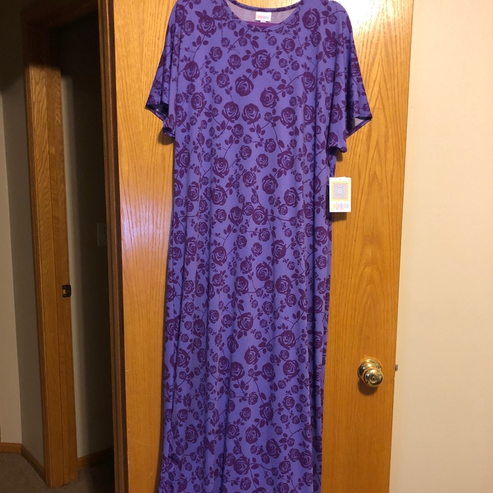 Purple rose floor length dress